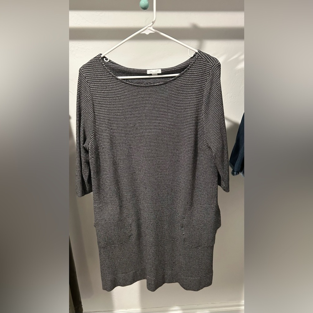 J. Jill Black and White  3/4 Sleeves dress